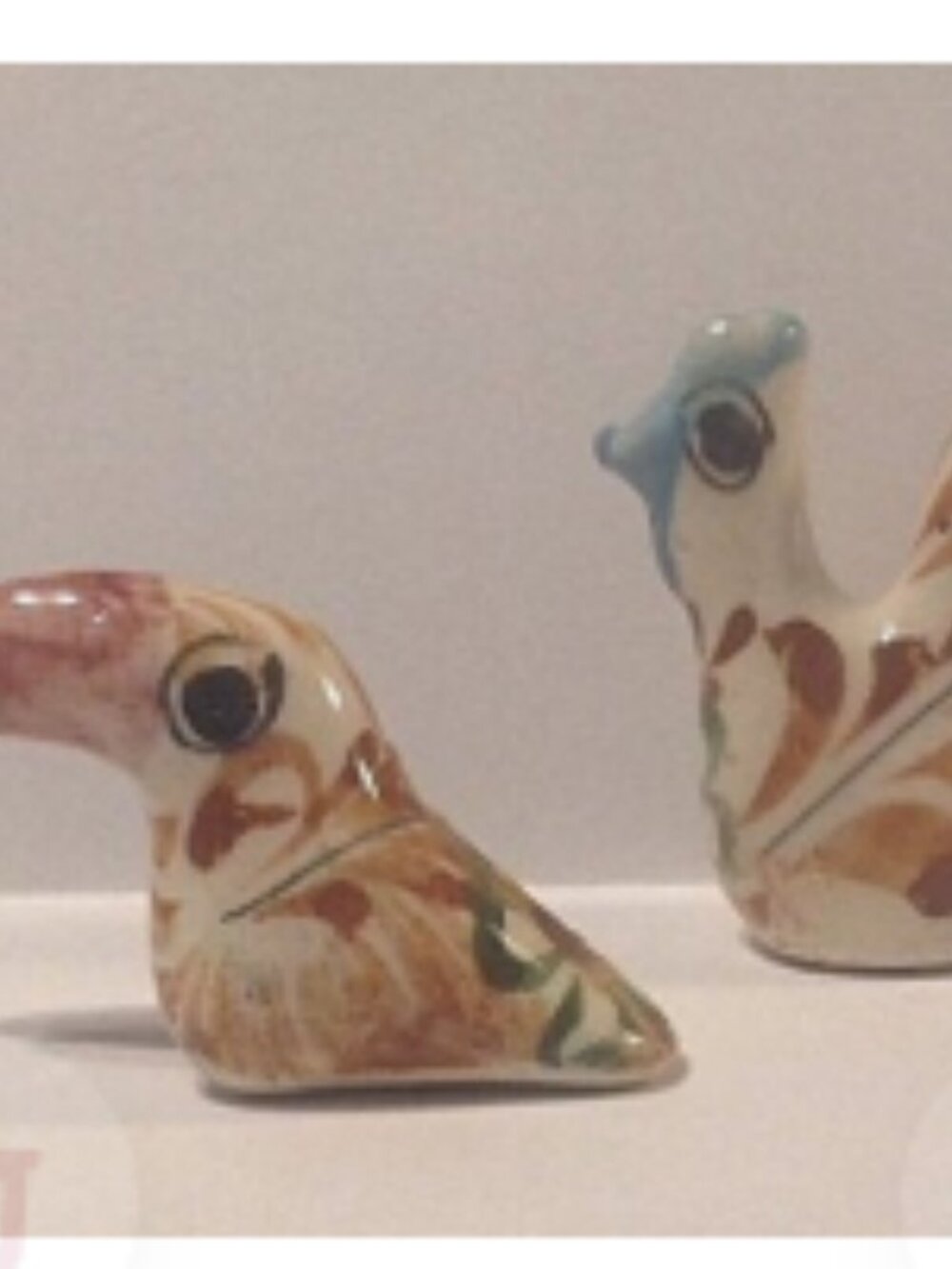 Pottery Figure - Handmade Tonala- Miniature Clay Figures - Toucan & Rooster